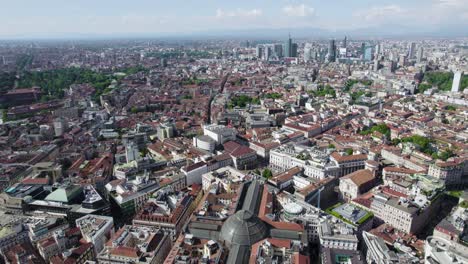 skyline aerial view of milan, italy