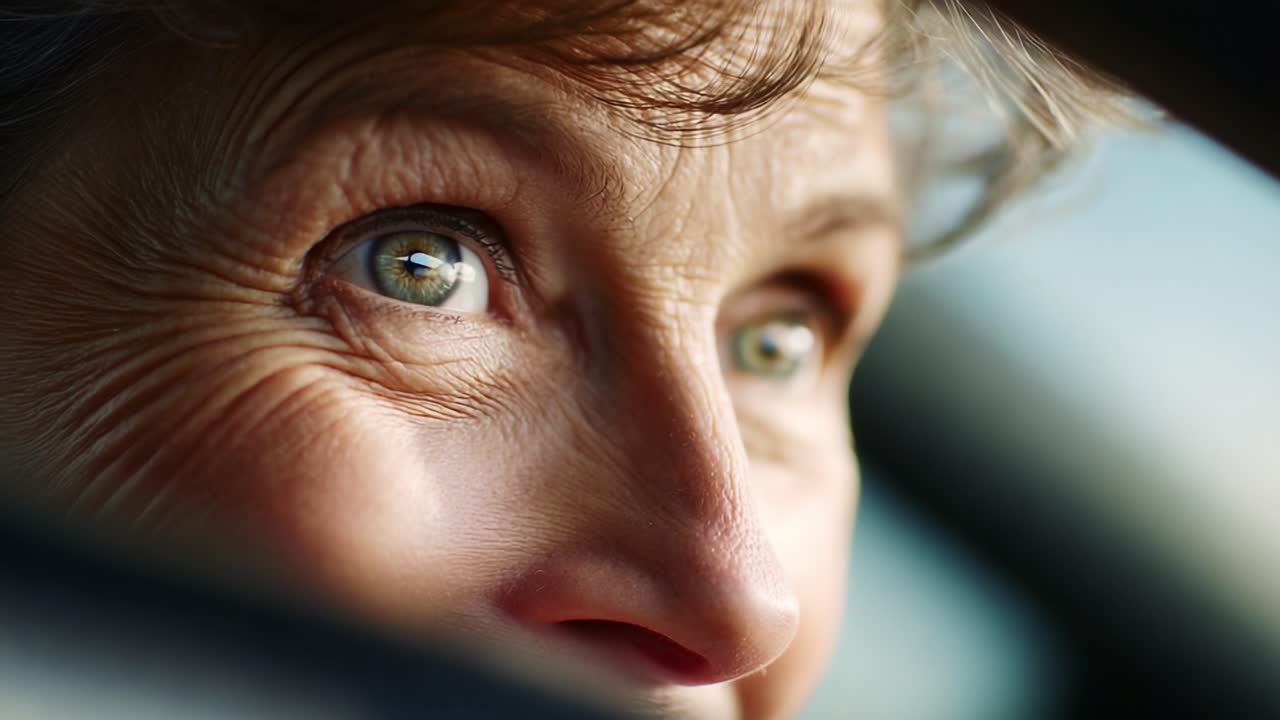 Captivating Expressions of Emotion: A Close-Up Exploration of Joyful Eyes and Radiant Smiles, Highlighting the Beauty of Life's Moments Through Timeless Gaze and Distinct Wrinkles