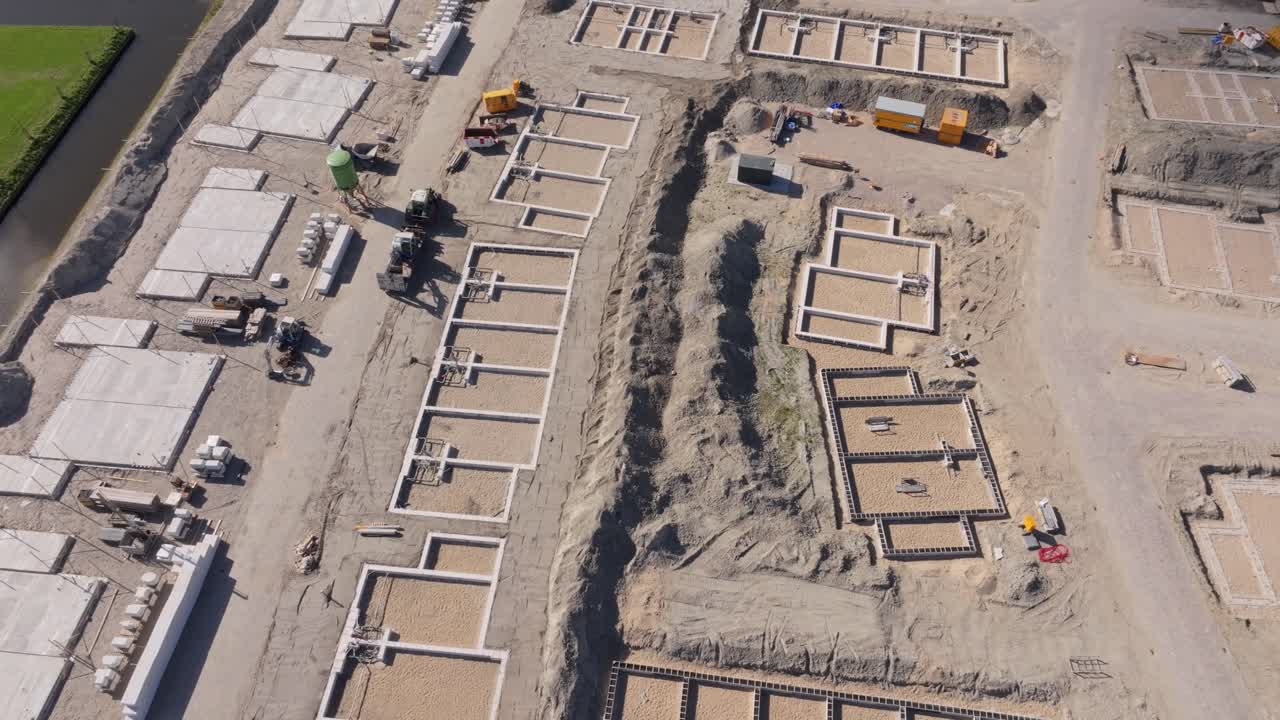 Aerial view of modern housing project being built in Obdam, Netherlands