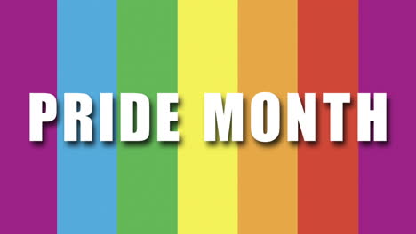 &quot;pride month&quot; 3d graphic over a rainbow background