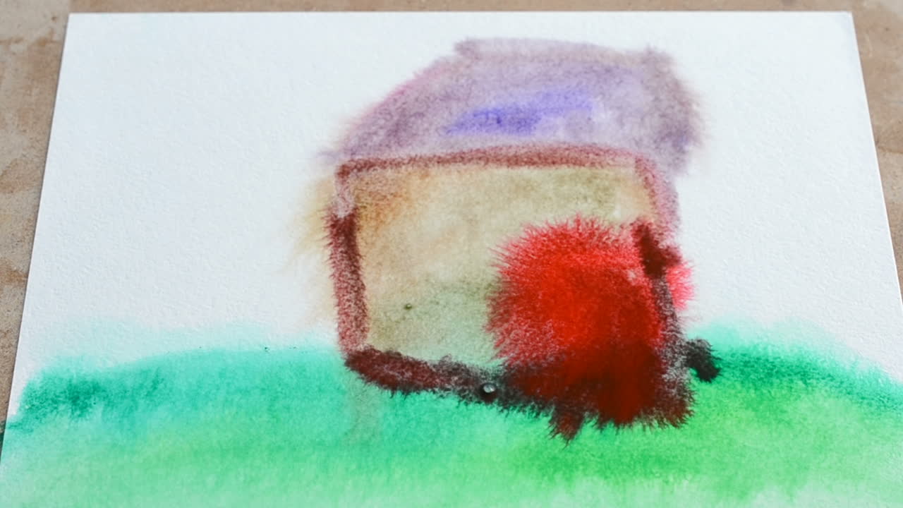 Desenho aquarela, casa