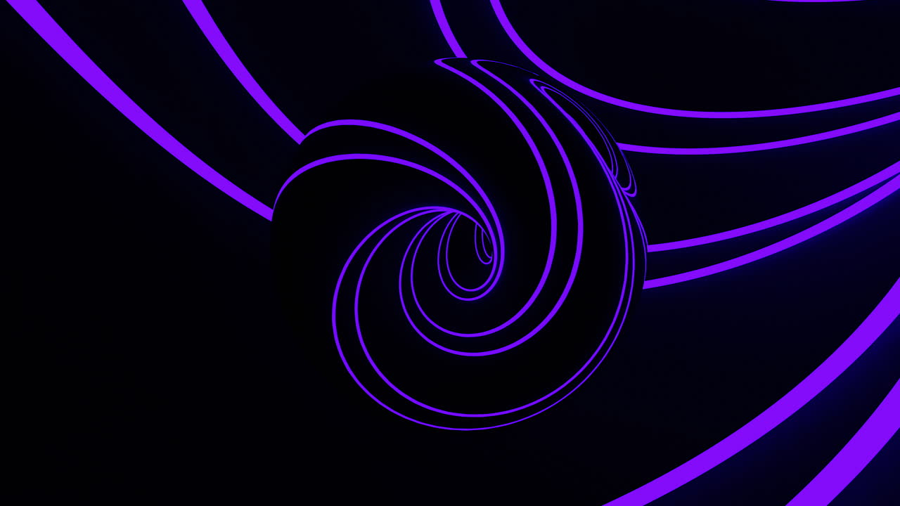 esfera 3d abstracta con líneas púrpuras de neón