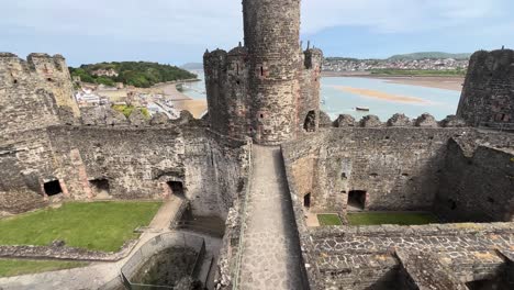 wales conwy castle inner outer wards view