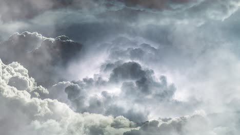 point of view of the sun in a thick cloud in the blue sky