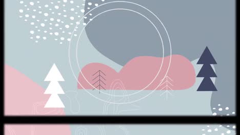 Animation-Eines-Weihnachtsmusters-Auf-Pastellfarbenem-Hintergrund