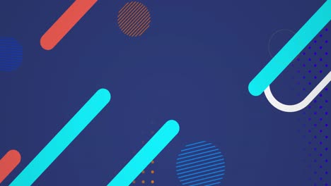 animation of abstract shapes pattern moving on blue background