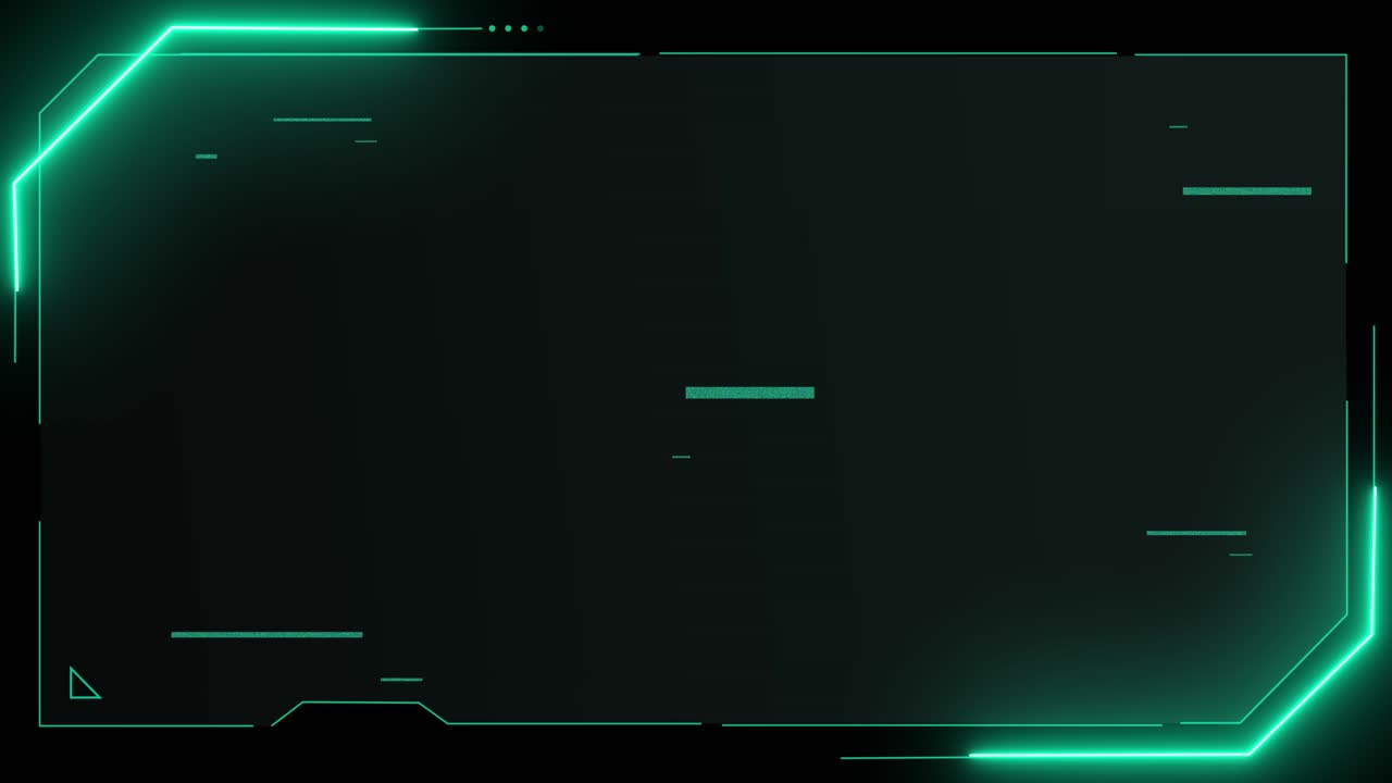 Template video widescreen futuristico con frame video HUD, tecnologia digitale e sfondo con linee a plesso