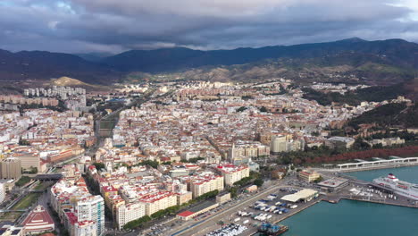 Central-district-of-Malaga-Spain-aerial-view