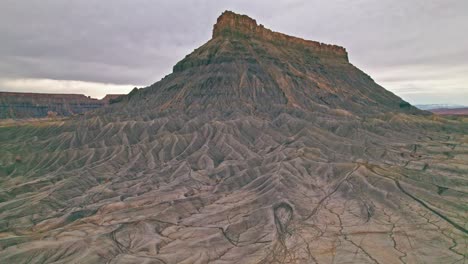 factory butte from above—clean lines, raw textures, and desert minimalism captured by drone