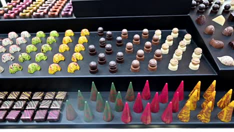 mini desserts are displayed during the gulf food exhibition in united arab emirates