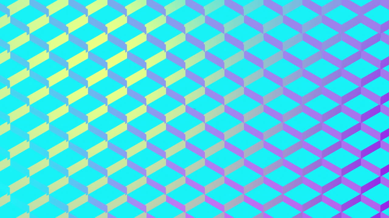 círculos concéntricos coloridos que se mueven detrás de la cuadrícula de patrón de diamante reflectante