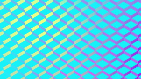 círculos concéntricos coloridos que se mueven detrás de la cuadrícula de patrón de diamante reflectante