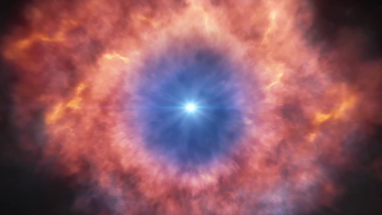 Powerful supernova explosion in deep space