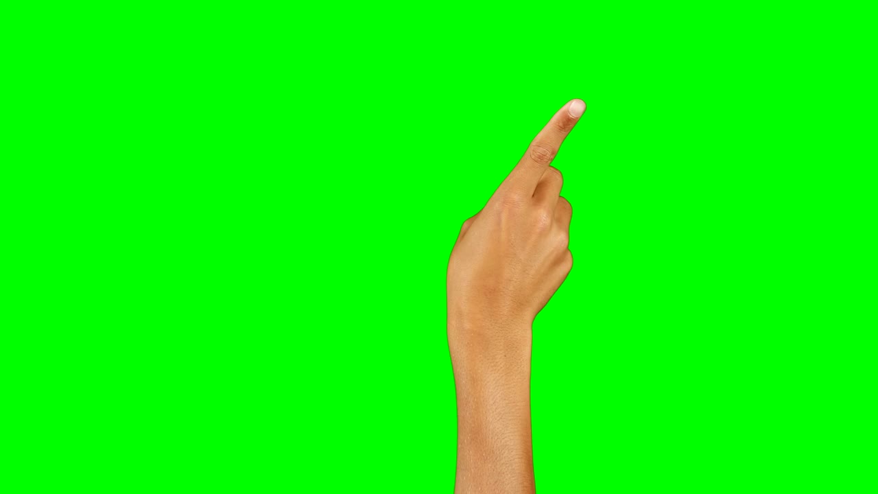 mano fingiendo usar una pantalla invisible