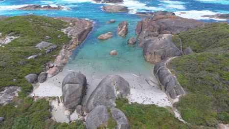 Vista-Panorámica-De-Las-Rocas-De-Los-Elefantes-En-Albany,-Australia-Occidental,-Por-La-Mañana-Con-Poca-Gente