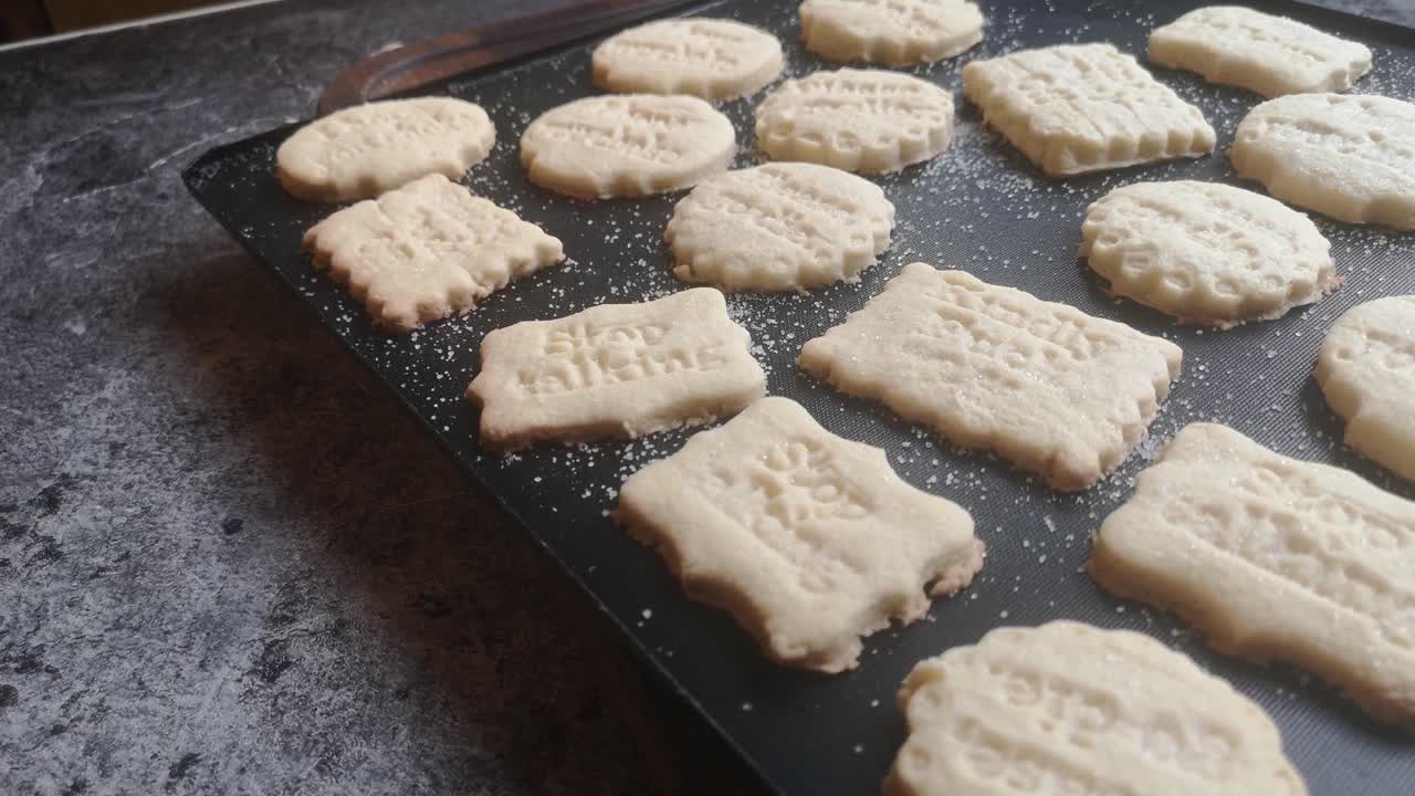 Fresh baked homemade naughty offensive message shortbread cookies left rotation