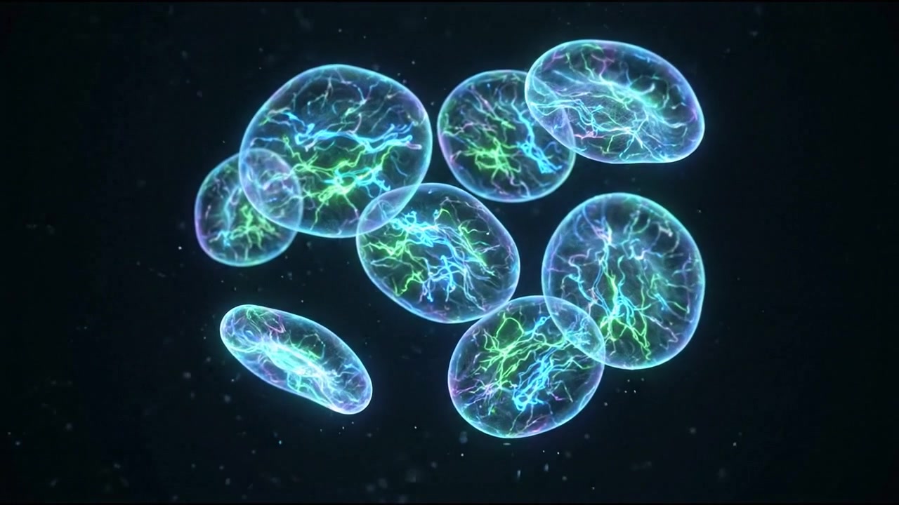 Mikroskopisk mitose med flere celledelinger 3D-hologram