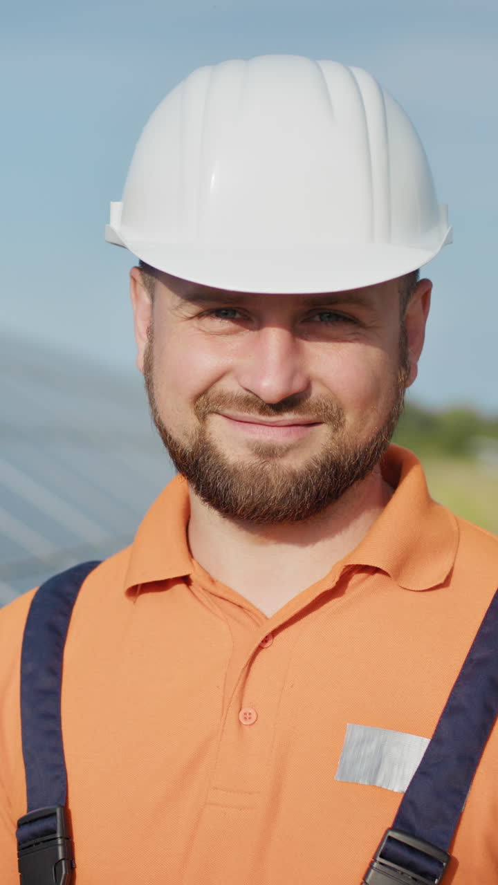 Engineer with radio vertical video