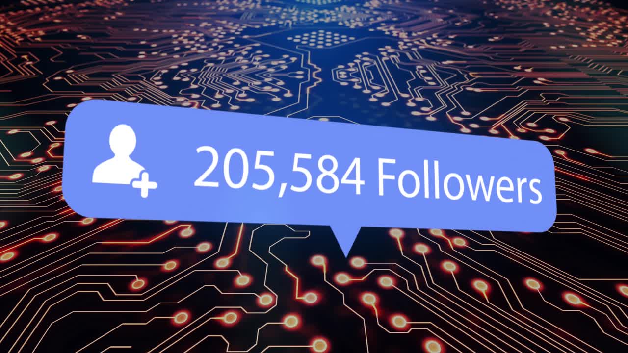 Animation of followers numbers over processor socket