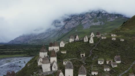 ancient svan towers in the caucasus mountains