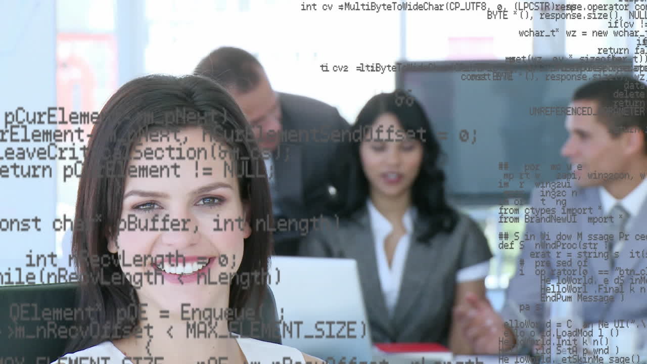 비즈니스 사람들에 대한 데이터 처리의 애니메이션