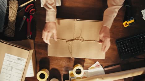 woman packing a box