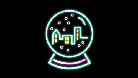 Snow-globe-neon-sign-on-black-background