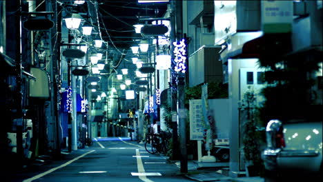 japanese night on an empty street