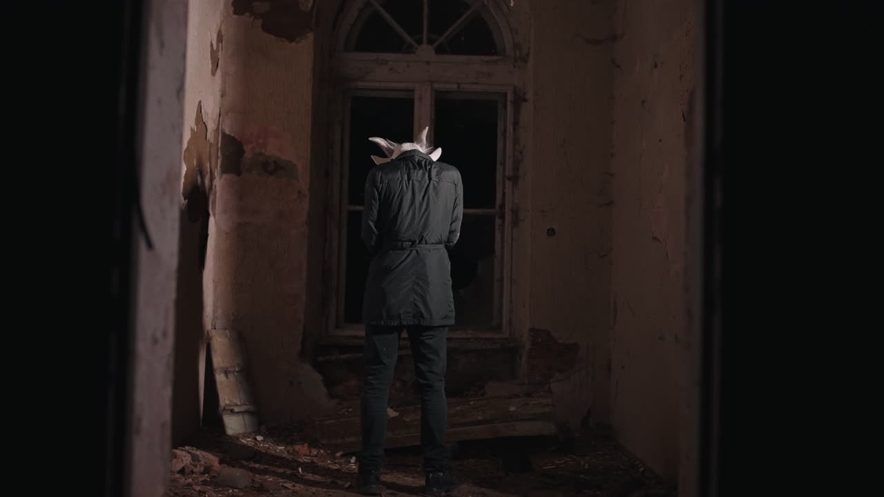 Mysterious Figure in Abandoned Building