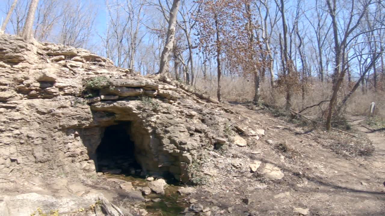 Small cave located in the Raytown public park.