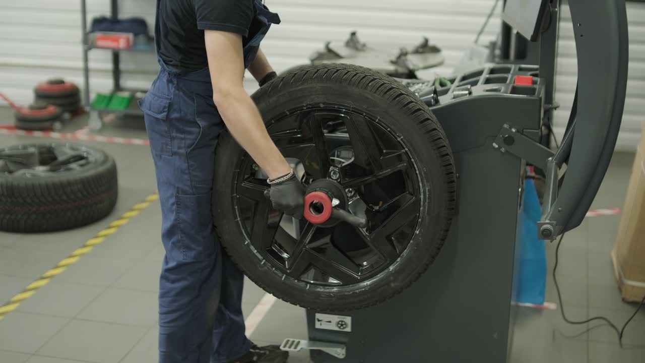 Tire Changing and Balancing in Auto Repair Shop
