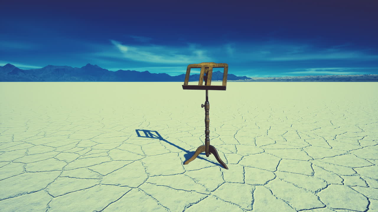 ⁇ 은 음악 스탠드는  ⁇  소금 사막에 있습니다.