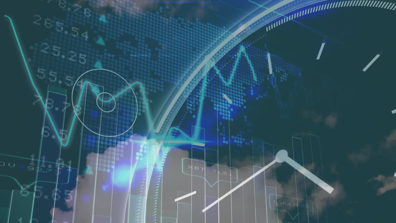 animación del procesamiento de datos durante el reloj