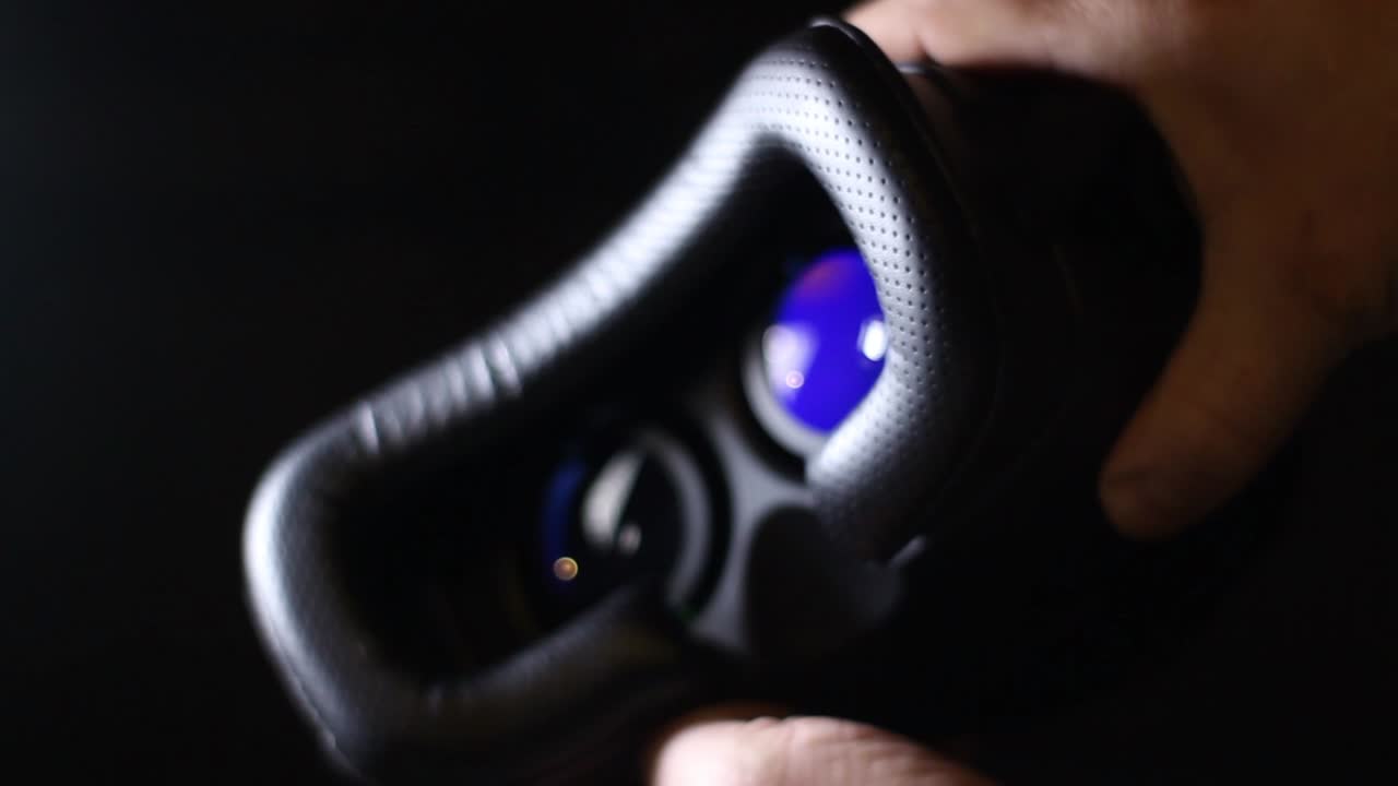 가상 현실 헤드셋 3d vr 안경. 확대