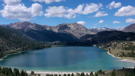 june lake with scenic view of carson peak in california, usa