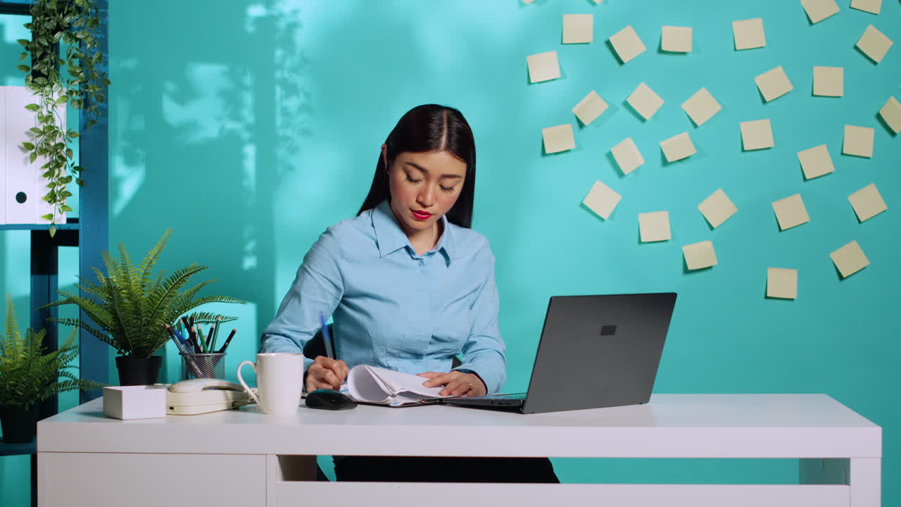 Secretary completing paperwork