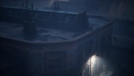 aerial view of old factory