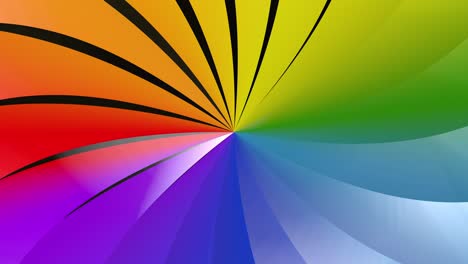 colorful objects. a rotating feather. beautiful gradation. 3d animation