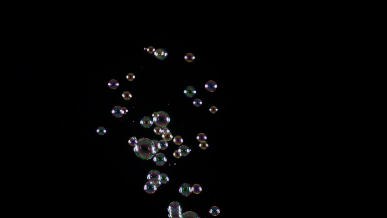 Soup Bubbles Isolated on Black Background