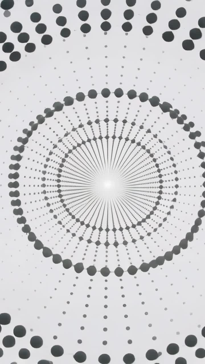 Dynamic Abstract Radial Pattern of Dots and Lines