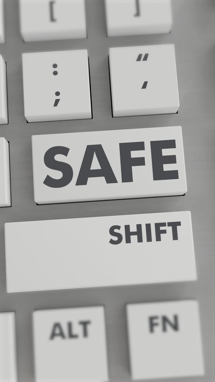 presión del botón seguro en el teclado vídeo vertical