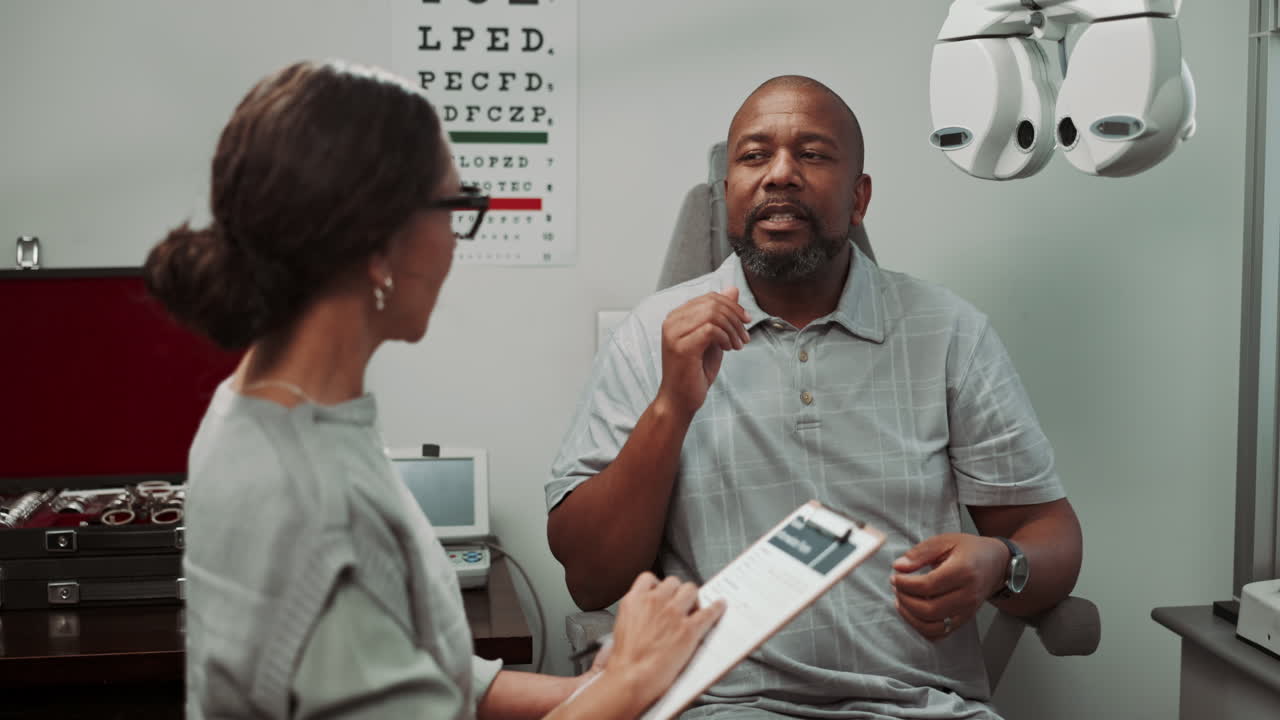 Optometrist Examining a Patient's Eyes