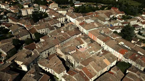 france large village buildings aerial view villeneuve de berg ardeche