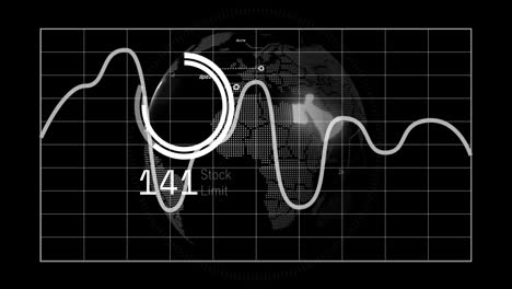 animación del procesamiento de datos financieros a través de la red
