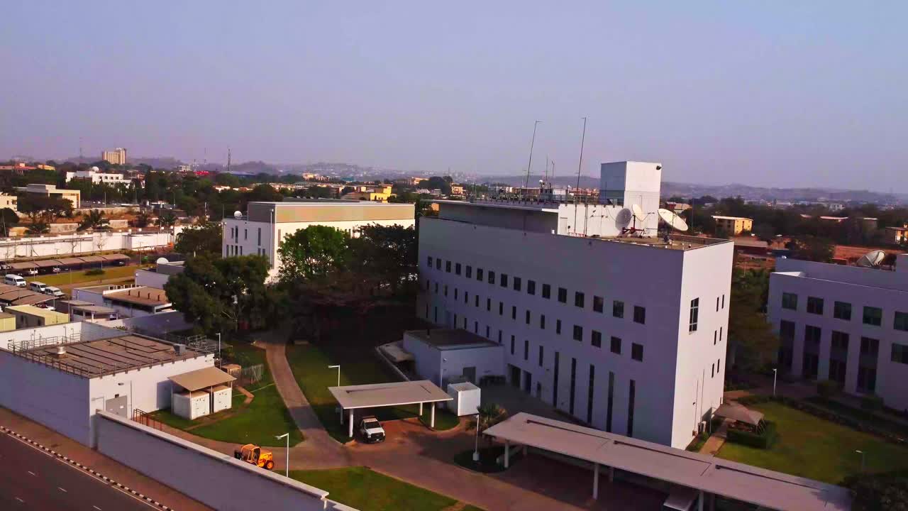 Courtyard of the US embassy in Abuja, the capital city of Nigeria, Africa