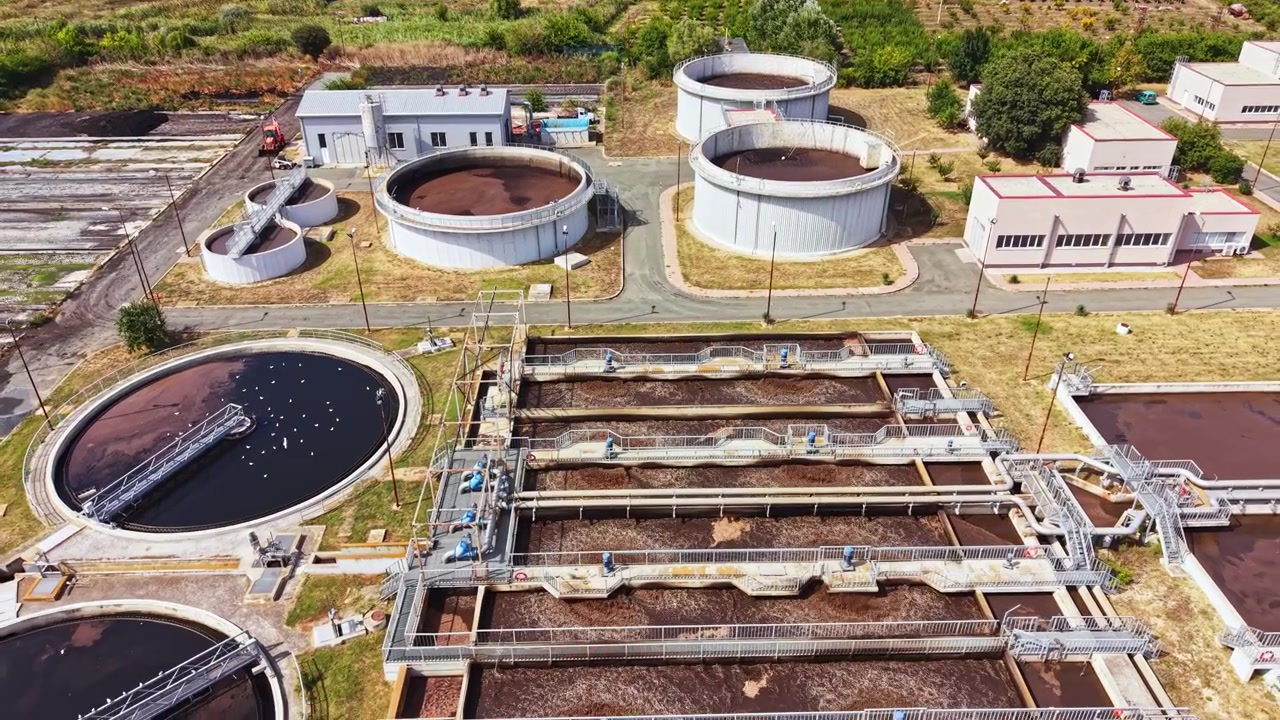 Wastewater treatment facility captures the processes happening in various tanks and structures during operation