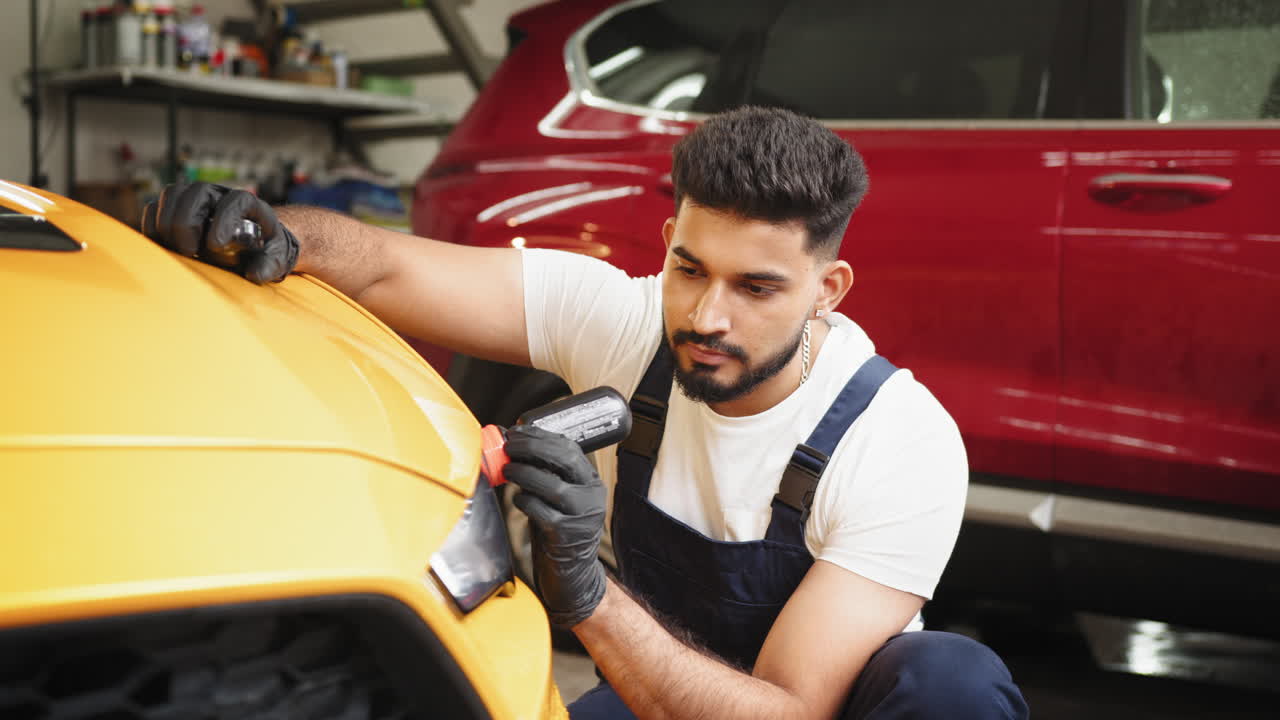 차고에서 자동차 디테일 서비스