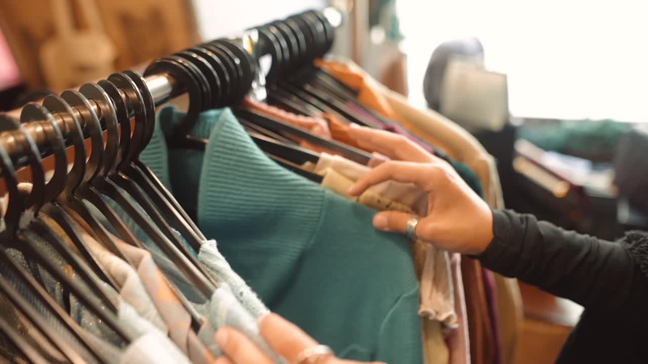 Clothing Rack with Various Garments