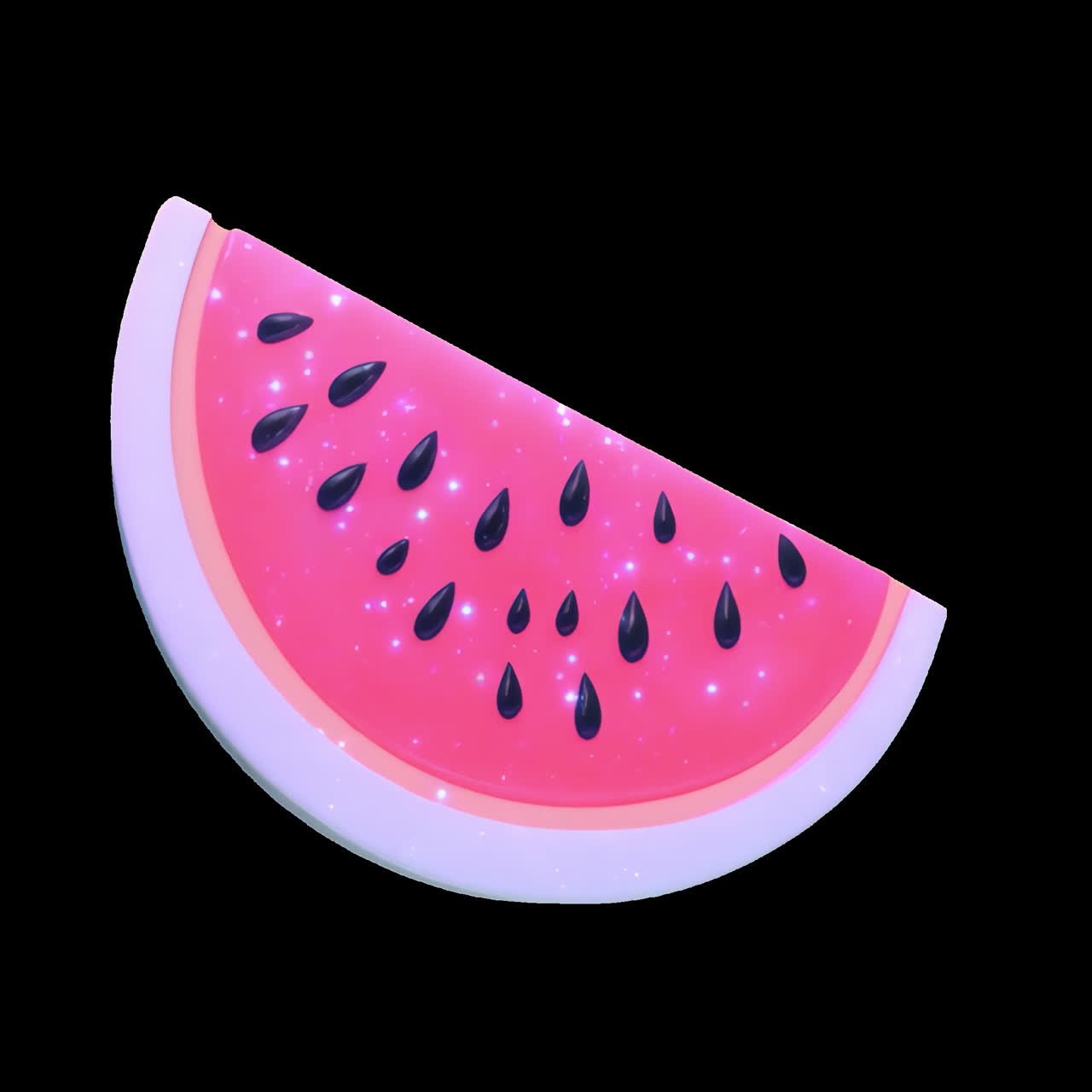 Vibrant watermelon slice illustration animation isolated asset, transparent 4K video, alpha channel