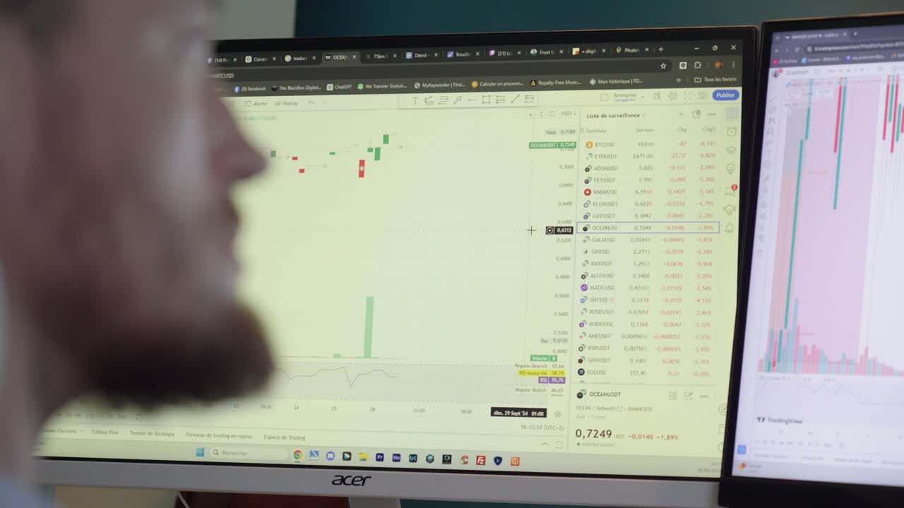 close-up shot of a man fist-pumping at the cryptocurrency profits